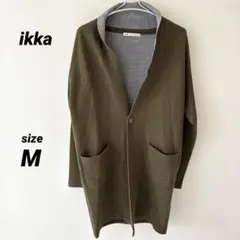 ikka オリーブ色　ニット　ジャケット　カーディガン　メンズ　M アウターのサムネイル