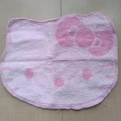 ハローキティ Hello Kitty フェイス型 ハンカチ ハンドタオル ピンク