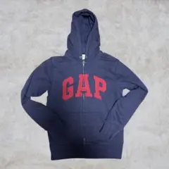 00s oldgap フェード ネイビー ロゴドン ジップアップパーカー 良配色