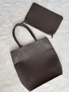 新品未使用　SHIPS合成皮革 ビズ トート バッグ (クラッチバッグ付き)