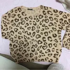 INGNI ヒョウ柄 ピンクニット アニマル柄
