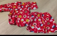 ベビー　 甚平 お祭り　花火大会　 アンパンマン 赤色　80