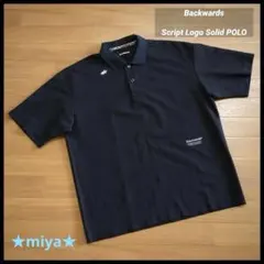 Backwards / Script Logo Solid POLO ポロシャツ - メルカリ