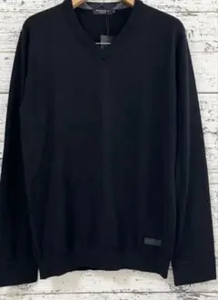 【新品】ブラックレーベル クレストブリッジ ウール100％Ｖネック長袖セーター黒