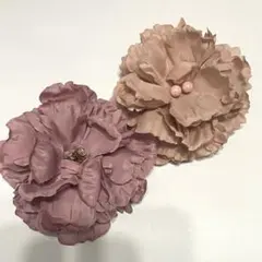 コサージュ　2個セット ハンドメイド　ピンク系2色　アーティフィシャルフラワー