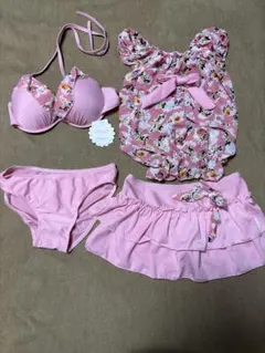 お値下げ！新品❗️花柄フリルレディースセパレート水着 4点セット