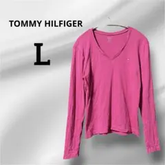 TOMMY HILFIGER ピンク 長袖Tシャツ 【L】