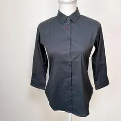 美品❗️【ユニクロ】ブラック 五分袖シャツ キレイめ S