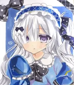 魔法少女ノ魔女裁判 まのさば 夏目アンアン ファンアート色紙 手描き