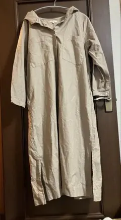 studio CLIP フーデットシャツワンピース　パーカーワンピース