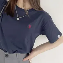【U.S. POLO ASSN.】半袖Tシャツ　ワンポイント刺繍　ネイビーのサムネイル