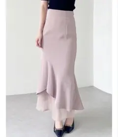 RESEXXY シアードッキングマーメイドスカート ベージュ