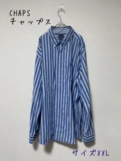 CHAPS チャップス　イージーケア ストライプボタンダウンシャツ XXL