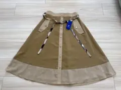 【新品タグ付】ブルーレーベルクレストブリッジ チェックリボン付スカート 38