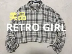 【美品】RETRO GIRL チェック柄 長袖シャツ フリーサイズ