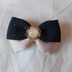 【1/31処分】ヘアピン リボン ピンク ブラック