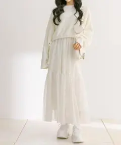 OLIVE des OLIVE チュールワンピ×ニットセットワンピ