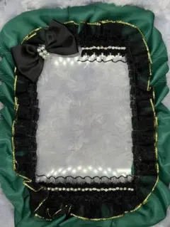 レースデコ硬質ケース グリーン ブラック B7サイズ