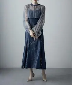 3wayシフォンボレロ&レースキャミドレス 結婚式 ワンピース オケージョン