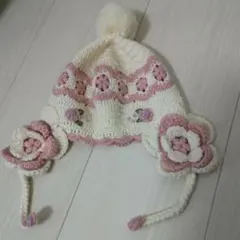 お花ニット帽　女の子のサムネイル