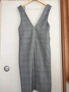 GU ジャンバースカート　グレンチェック　　女子会　飲み会　モテ女子　ロング