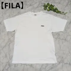 【FILA】 ホワイトワンポイント Tシャツロゴ刺繍（メンズМ）ユニセックス