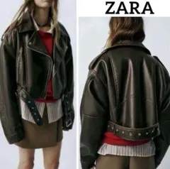 ZARA ライダースジャケット オリーブグリーン カーキ
