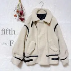 【セール‼️】フィフス ボアブルゾン ジャンパー レザー パイピング ホワイト 冬