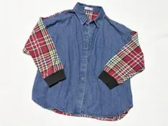 branshes ブランシェス 長袖シャツ デニム チェック