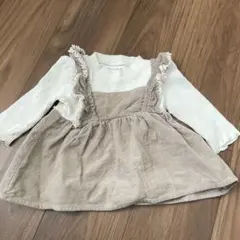 ベージュ コーデュロイ ワンピース 80