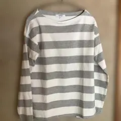 ストライプ 長袖 ボートネック カットソー