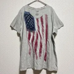 【SONOMA ソノマ】Ｔシャツ Ｖネック 半袖 星条旗 ビッグサイズ 灰 綿のサムネイル
