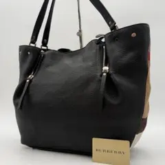 BURBERRY バーバリー　ノバチェック メガチェック　レザー　トートバッグ