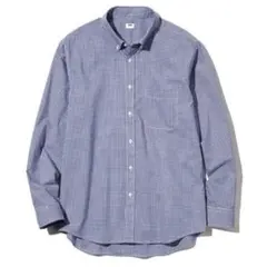 UNIQLO ユニクロ エクストラファインコットンブロードチェックシャツ M 青