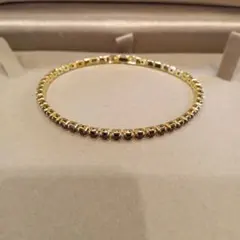 テニスブレスレット 18kgp ヒップホップ ジルコニア アバランチ 金