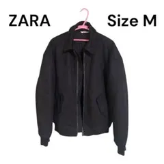 【美品】 ZARA ザラ フェイクスエード キルティングジャケット 黒 M