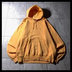 90s OLD UNIQLO 短丈 パーカー 無地 マスタード 黄色 XL