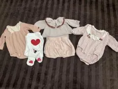 petit main その他 ピンク系ロンパースセット