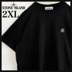 超人気・名作】ストーンアイランド/Tシャツ/ビッグ袖ロゴ/2XL/QR確認済 