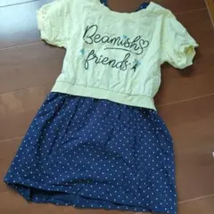 着用数回 半袖ワンピース イエロー 140