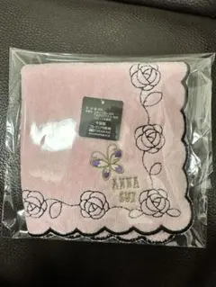 くまのぷぅ〜さん様専用 ANNA SUI タオルハンカチ ピンク 薔薇 蝶 刺繍