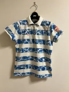 パーリーゲイツポロシャツ 青白ストライプ