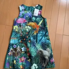 H&M 動物柄 ノースリーブワンピース 128