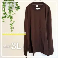 【タケオキクチ】新品タグ付き✨メンズ 長袖カットソー 3L ブラウン 大きめ