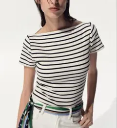 H&M ボートネック　コットントップス　Sのサムネイル
