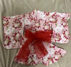 花柄　浴衣 セパレート　120 上下　帯付き　３点セット
