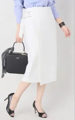 SpickandSpan スカート 膝丈 バックスリット ホワイトのサムネイル