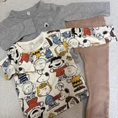 スヌーピー 長袖カットソー パンツ 3点セット