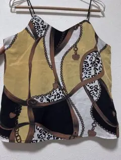 キャミソール 柄ビスチェ