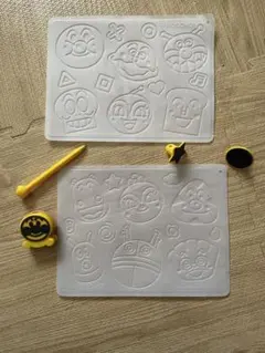 アンパンマン お絵描きボード ペン マグネットスタンプ 顔型 シート